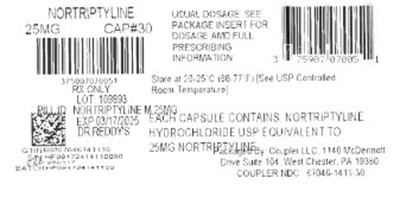 Label (Nortriptyline HCl 25mg)